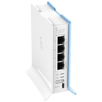 Точка за достъп Mikrotik RB941-2nD-TC HAP Lite, 2.4GHz, 300Mbps, 1x Ethernet LAN (RJ-45), USB, Micro-USB, 2 вътрешни антени | JAR Computers Mikrotik RB941-2nD-TC HAP Lite