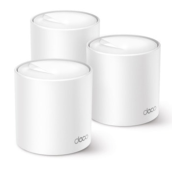 Безжична Wi-fi система TP-Link Deco X50 (3-pack), 3000Mbps, 2.4GHz (574 Mbps), 5GHz (2402 Mbps), Wireless AX, 3x LAN/WAN, 2 вътрешни антени, 3x броя | JAR Computers TP-Link Deco X50 (3-pack) AX3000