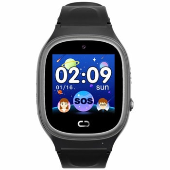 Смарт часовник Xmart KW22, за деца, слот за SIM карта, 1.30" (3.3 cm) дисплей, водоустойчив, LBS позициониране, черен | JAR Computers Xmart KW22 Black