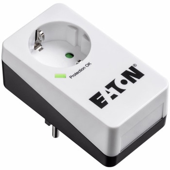 Eлектрически филтър Eaton Protection Box 1 DIN, 1 гнездо, пикова мощност 4000 W, номинален изходен ток 16 A, бял | JAR Computers Eaton Protection Box 1 DIN PB1D