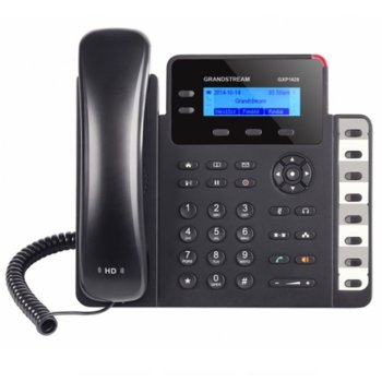 VoIP телефон Grandstream GXP1628, 2.95"(7.493cm) LCD дисплей, 2 линии, 2x LAN10/100/1000, PoE, черен image