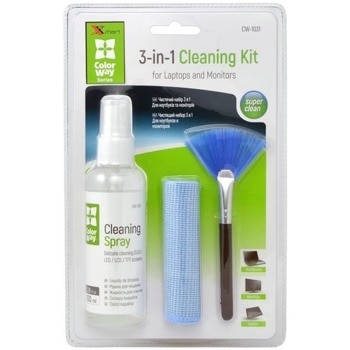 Комплект за почистване на екрани Xmart CW-1031, съдържа почистващ спрей, кърпа и мека четка | JAR Computers Xmart CW-1031