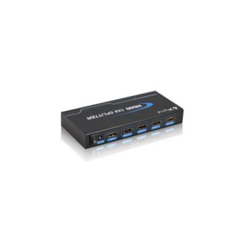 Сплитер DeTech DF18263, 1x HDMI вход към 4x HDMI изхода, 3D, Full HD | JAR Computers DeTech HDMI към 4x HDMI