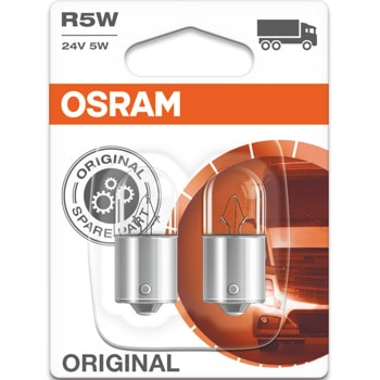 Автомобилна крушка Osram 5627, 5W, 50lm, R5W, BA15s, халогенна, 2 броя в опаковка | JAR Computers Osram 5627 5W 50lm 5627