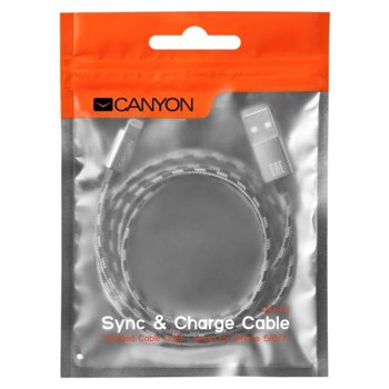 Canyon USB A(м) to Lightning(м) 1m Grey CNE-CFI3DG