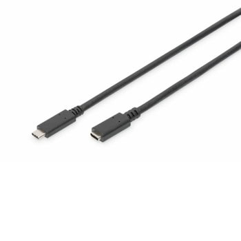 Кабел ASSMANN AK-300210-015-S, от USB C(м) към USB C(ж), 1.5м, черен | JAR Computers кабел assmann ak-300210-015-s