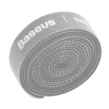 Лента за организиране на кабели Baseus Rainbow Circle Velcro Strap, 100Cm, велкро, сива image