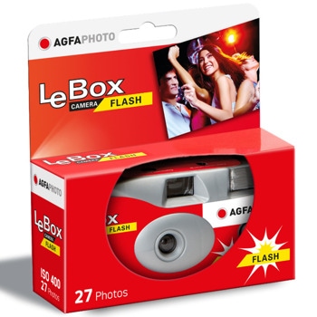 Фотоапарат AGFA Photo LeBox 400, за еднократна употреба, 27 кадъра, червен image