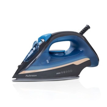 Парна ютия Rohnson R-358, 190 г/мин парен удар, 350 мл. резероар, керамична плоча, анти-капкова система, 2800W, черно-синя | JAR Computers Rohnson R-358