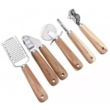 Кухненски аксесоари Kassel KS 93706, 5 части, акациеви дръжки, инокс | JAR Computers Kassel KS 93706