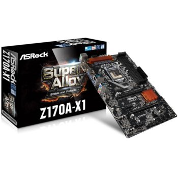 Дънна платка ASRock Z170A-X1, Z170, LGA1151, DDR4, PCI-E (DVI)(CFX), 6x SATA 6Gb/s, 6x USB 3.0, ATX | JAR Computers ASRock Z170A-X1