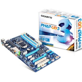 Дънна платка Gigabyte PH67-UD3, H67, LGA1155, DDR3, 2xPCI-E(CF), SB7.1, Lan1000, SATA RAID 0,1,5,10, 2xSATA 6Gb/s, ATX | JAR Computers Gigabyte PH67-UD3