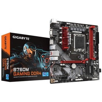 Дънна платка GIGABYTE B760M GAMING, B760, LGA1700, DDR4, PCIe 4.0, (DP&HDMI&VGA), 4x SATA 6Gb/s, 2x M.2, 3 x USB 3.2 Gen 1, Micro ATX | JAR Computers Gigabyte B760M DDR4 LGA1700 GA-MB-B760M-GAMING