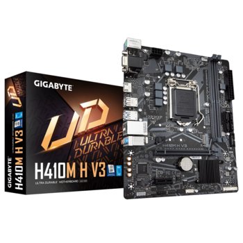 Дънна платка Gigabyte H410M H V3, H410, LGA1200, DDR4, PCI-E 3.0 (HDMI/VGA), 4x SATA 6Gb/s, 1x M.2, 2x USB 3.2 Gen 1, Micro ATX | JAR Computers Gigabyte H410M H V3