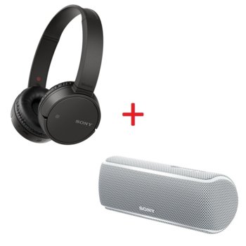 Комплект Sony WH-CH500 Black + SRS-XB21 White