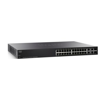 Суич Cisco SF300-24PP, 24 ports 1000Mbps, 2 dual personality, PoE | JAR Computers Cisco SF300-24PP