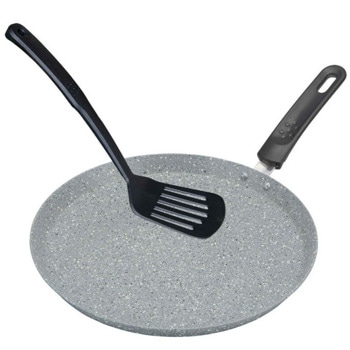 Комплект тиган и шпатула Bohmann BH 1010-22 MRB, мраморно покритие, диаметър 22 см, 2 см дълбочина, сив | JAR Computers Bohmann BH 1010-22 MRB