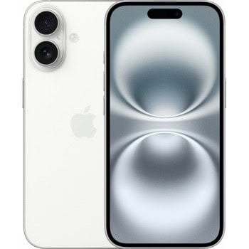 Смартфон Apple iPhone 16 (White), поддържа 2 SIM карти, 6.1" (15.49cm) Super Retina XDR OLED Dolby Vision дисплей, шестядрен Apple A18 3.78GHz, 8GB RAM, 128GB Flash памет, 48 + 12 & 12 Mpix камери, iOS, 170g | JAR Computers Apple iPhone 16 White 128GB MYE93ZD/A