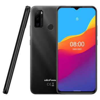 Смартфон Ulefone Note 10 (черен), поддържа 2 SIM карти, 6.52" (16.56cm) LCD дисплей, осемядрен Unisoc SC9863A 4x1.6GHz & 4x1.2GHz, 2GB RAM, 32GB Flash памет(+microSD слот), 8.0 + 5.0 + 2.0 & 8.0 Mpix камери, Android, 203g | JAR Computers Ulefone Note 10 6937748734062