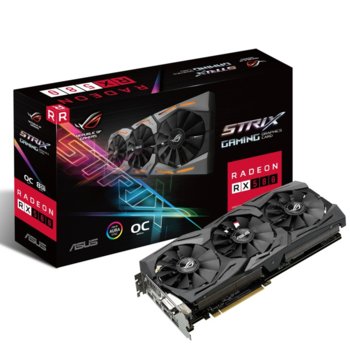 Видео карта AMD Radeon RX 580, 8GB, Asus ROG STRIX GAMING OC, PCI-E 3.0, GDDR5, 256-bit, DisplayPort, HDMI, DVI | JAR Computers Asus ROG-STRIX-RX580-O8G-GAMING