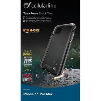 Cellular Line Tetra за iPhone 11 Pro Max, Черен