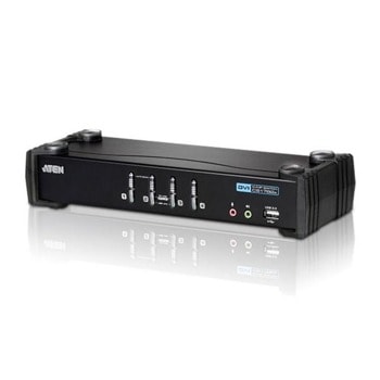 KVM суич Aten CS1764A-AT, 2x USB Type A (ж), 1x DVI-I (ж), 2x Mini Stereo Jack (ж), 2x Mini Stereo Jack (ж) към 4x USB Type B (ж), 4x DVI-I (ж), 4x Mini Stereo Jack, 4x Mini Stereo Jack (ж) | JAR Computers ATEN CS1764A-AT, 4-портов, USB, DVI, Audio