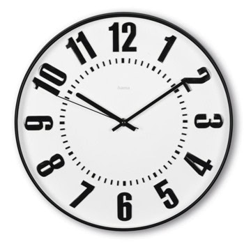 Часовник HAMA-185875 "Formentera", стенен, черно-бял | JAR Computers HAMA Formentera 185875