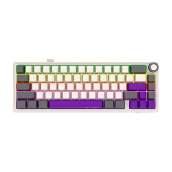 Клавиатура Lorgar KBP70MW, безжична, механична, Toxic Purple Linear суичове, гейминг, RGB подсветка, бежова, USB | JAR Computers Lorgar KBP70MW Beige LRG-KBP70MW-RT-US