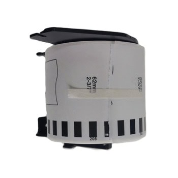 Лента за етикетен принтер 22205 (заместител), черно върху бяло, 62mm ширина, 30.48m дължина, PN: LBDK-22205 | JAR Computers Лента за етикетен принтер LBDK-22205