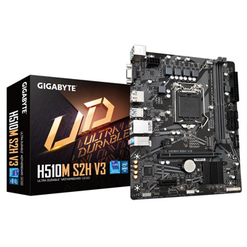Дънна платка Gigabyte H510 S2H V3 (rev 1.0), H470, LGA1200, DDR4, PCI-E 3.0 (VGA&DP&HDMI), 1x M.2 4x SATA 6Gb/s, 2x USB 3.2 Gen 1 Type-A, Micro ATX | JAR Computers Gigabyte H510 S2H V3 (rev 1.0)