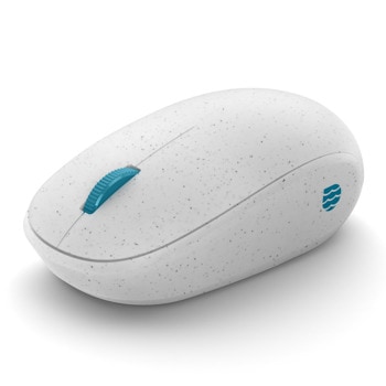 Мишка Microsoft Ocean Plastic, оптична(1000 dpi), безжична, Bluetooth, бяло синя, 4 програмируеми бутона, до 10 метра обхват image