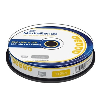 Оптичен носител DVD-+RW, 4.7GB, MediaRange, 10 бр | JAR Computers MediaRange DVD+RW