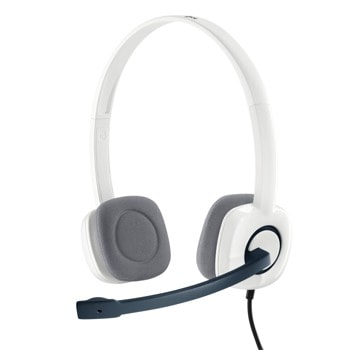 Слушалки Logitech Stereo H150, микрофон, бели | JAR Computers Logitech Stereo Headset H150 Coconut