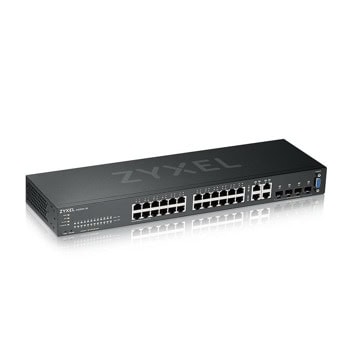 Суич ZyXEL GS-2220-28, 1000 Mbps, 28 порта, 24x 10/100/1000Mbps RJ45, 4x 10/100/1000Mbps RJ45/SFP | JAR Computers ZyXEL GS-2220-28