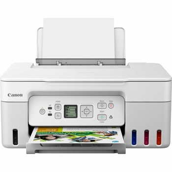 Мултифункционално мастиленоструйно устройство Canon Pixma G3470 White, цветен, принтер/копир/скенер, 4800 x 1200 dpi, до 11 стр/мин, Wi-Fi, USB, A4, A5, управление с Amazon Alexa и Google Assistant | JAR Computers Canon Pixma G3470 White 5805C029AA