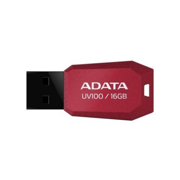 Памет 16GB USB Flash, A-Data UV100, червена | JAR Computers 16GB USB Flash A-Data UV100 червена