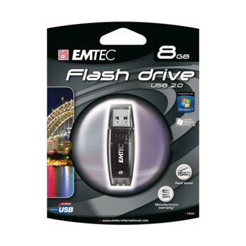 Памет 8GB USB Flash, Emtec C400 Candy Series, черна | JAR Computers 8GB USB Flash Emtec C400 Candy Series черна