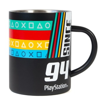 Чаша Since ‘94 inspired by PlayStation Original Logo, стоманена, черна image