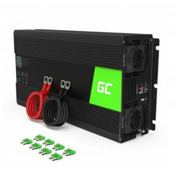 Инвертор Green Cell INV22, 1500W, от DC 12V към AC 230V, 1x USB-A, чиста синусоида, за кола | JAR Computers Green Cell INV22