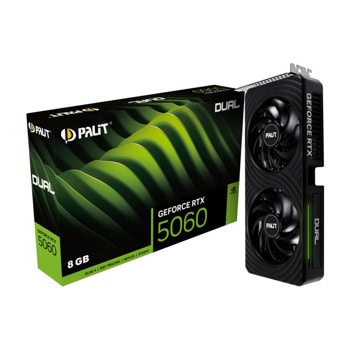 Видео карта Nvidia GF RTX 5060, 8GB, Palit Dual, PCI-E 5.0, GDDR7, 128-bit, DisplayPort, HDMI | JAR Computers Palit RTX5060 DUAL 8G