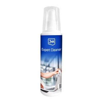 Почистващ спрей 3mk Expert Cleaner, за монитори/таблети/смартфони/преносими компютри, 250мл, микрофибърна кърпа | JAR Computers 3mk Expert Cleaner 250ml