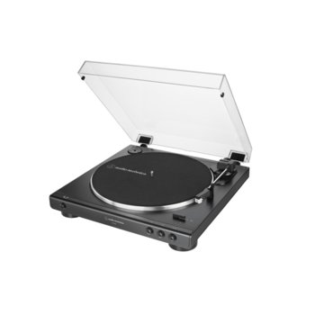 Грамофон Audio-Technica AT-LP60X, автоматично управление, ремъчно задвижване, максимум 45 об/мин, черен | JAR Computers Audio-Technica AT-LP60X