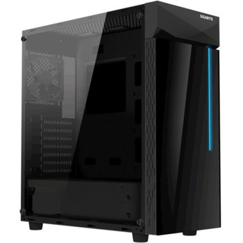 Кутия Gigabyte C200G (GB-C200G), ATX, 2x USB 3.0, RGB, черна, без захранване | JAR Computers Кутия Gigabyte C200G RGB, Mid Tower