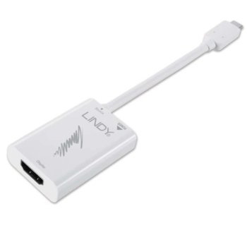 Конвертор Lindy LNY-43178, от USB Type C(м) към HDMI(ж), бял | JAR Computers LINDY LNY-43178