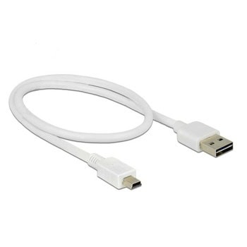 Кабел DeLock 85159, от USB-A(м) към USB Mini B(м), 0.5m, бял | JAR Computers Кабел DeLock 85159
