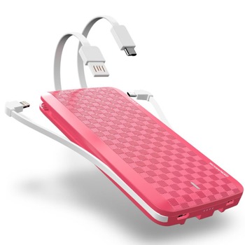 Външна батерия/power bank/ iWalk Scorpion 8000X Pink (UBT8000X-006A), 8000mAh, розова, 1x USB Micro, 1x USB-C, 1x Lightning | JAR Computers iWALK Scorpion 8000X Pink UBT8000X-006A