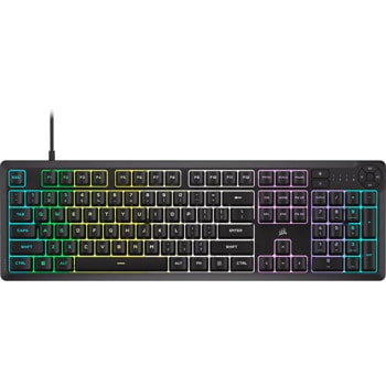 Клавиатура Corsair K55 CORE RGB, гейминг, 6 макро клавиша, RGB подсветка, черна, USB | JAR Computers Corsair K55 CORE RGB CH-9226C65-NA Black