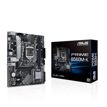 Дънна платка Asus PRIME B560M-K, B560, LGA1200, DDR4, PCI-E 4.0 (HDMI/VGA), 6x SATA 6Gb/s, 2x M.2, 4x USB 3.2 Gen 1, Micro ATX | JAR Computers Asus PRIME B560M-K