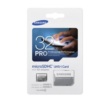 Samsung 32GB microSD Card Pro adapter UHS-1