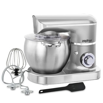 Миксер Zephyr ZP 1115 T, 1500W, 6 степени на работа + PULSE, 8.5л. обем на купата, LED индикатор, 4 гумени крачета с вендузи против плъзгане, сребрист | JAR Computers Zephyr ZP 1115 T